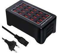 100W Cargador USB, Estación de Carga de sobremesa de 20 Puertos, Cargador USB Inteligente Multifuncional, Compatibilidad para Samsung/iPhone/iPad/Google Pixel/Xiaomi/OPPO/Honor