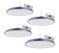 100W LED UFO High Bay Lumière d'entrepôt,Fosingut 110lm/w 144 LEDs Projecteur LED Extérieur Industrial,6500K IP65 Étanche Plafonnier LED UFO Spot Lustre Intérieur,Lampe Atelier pour Garage,Usine-4pcs