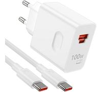 100W para Super-Carga Cargador USB C con Cable 1m para Honor Magic8 7 Pro | 2 Puertos 6A Carga Rápida Adaptador Cargador con Tipo C Cable 1M para Honor 200/400 Pro 200 Lite/Smart X6b X8b Magic7 6 Lite