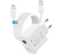 100W Supercharge Cargador Carga Rapida para Honor 200 Pro Magic 7 Pura 70 Pro 2 puertos PD Cargador Rápido con 6A Cable USB C 2m para Honor 200 Lite 90 Smart Magic6 Lite 7 Lite V3 X6b X8b Pad X8a 9 X9