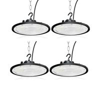 100W UFO LED Lámpara de Alta Bahía,Fosingut 10000LM Focos Led Interior Techo,6500K BlancaFría IP65 Impermeable Campana LED Industrial,High Bay lampara led techo para Fábrica,Garaje,Taller (4pcs)