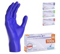 100x ARNOMED guantes desechables L, guantes de nitrilo sin acelerador y sin látex, guantes desechables azul violeta, guantes goma antialérgicos, guantes desechables en S, M, L, XL