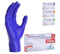 100x ARNOMED guantes desechables S, guantes de nitrilo sin acelerador y sin látex, guantes desechables azul violeta, guantes goma antialérgicos, guantes desechables en S, M, L, XL
