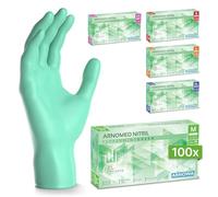 100x ARNOMED® Guantes nitrilo talla M Verde, Guantes desechables quirurgicos y laboratorio, Luvas nitrilo descartaveis sin polvo y látex, Manoplas nitrilo en XS, S, M, L, XL, XXL