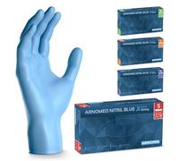 100x ARNOMED® Guantes nitrilo talla S Azul [50% más gruesos], Guantes desechables, Luvas nitrilo descartaveis sin polvo y látex, Manoplas nitrilo en S, M, L, XL