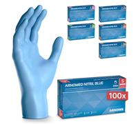 100x ARNOMED® Guantes nitrilo talla S Azul, Guantes desechables quirurgicos y laboratorio, Luvas nitrilo descartaveis sin polvo y látex, Manoplas nitrilo en XS, S, M, L, XL, XXL