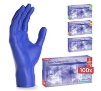 100x ARNOMED® Guantes nitrilo talla S Azul Océano, Guantes desechables quirurgicos y laboratorio, Luvas nitrilo descartaveis sin polvo y látex, Manoplas nitrilo en XS, S, M, L, XL, XXL