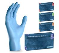 100x ARNOMED® Guantes nitrilo talla XL Azul [50% más gruesos], Guantes desechables, Luvas nitrilo descartaveis sin polvo y látex, Manoplas nitrilo en S, M, L, XL