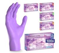 100x ARNOMED® Guantes nitrilo talla XL Morado, Guantes desechables quirurgicos y laboratorio, Luvas nitrilo descartaveis sin polvo y látex, Manoplas nitrilo en XS, S, M, L, XL, XXL