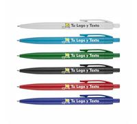 100x Bolígrafos Personalizados con Logotipo y Texto Impresión UV a Todo Color Ideal para Empresas Eventos y Regalos (Blanco)