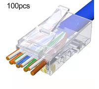100x Conector de Presión RJ45 CAT5e Modular Crimp Patch Red 8P8C RJ-45 Cat 5e