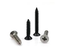 100X M1 M1.5 M2 M3 M4 Mini Tiny Black Carbon 304 A2 Acero inoxidable Cruz Phillips cabeza plana avellanada autorroscante tornillo de madera (Color : Carbon steel, Size : 4MM_M2)