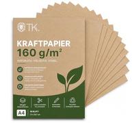 100x papel kraft 160 g/m² DIN A4 papel marrón hecho de cartón natural Navidad - como cartulina artesanal, cartón kraft, scrapbooking - imprimible