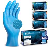 100x PROGRIP Guantes nitrilo talla XL Azul [Con doble grosor y textura diamante], Guantes desechables de nitrilo para taller, industria y montaje, Luvas nitrilo descartaveis