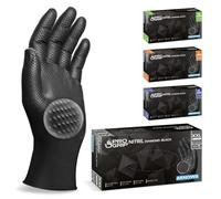 100x PROGRIP Guantes nitrilo talla XXL Negro [Con doble grosor y textura diamante], Guantes desechables de nitrilo para taller, industria y montaje, Luvas nitrilo descartaveis