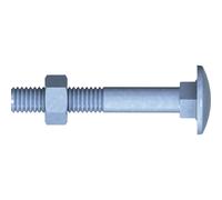 100x Tornillos De Cabeza Redonda Plana M8×50 Galvanizados Con Tuerca Hexagonal