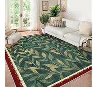 100x150 Alfombras Lavables salón alfombras Resistente Manchas Hoja Sauce Comedor bajo Mesa Cocina Dormitorio vivero Alfombra Antideslizante Pelo bajo estética Plantas Bohemias Decorativa Zona