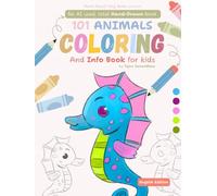 101 Animals Coloring Book for Kids (Ages 4-12) Large Print Easy Animal Coloring Pages with Fun Facts | Dark Pencil Tiny Tales: 100% Hand Drawn, Big, ... and colouring books for kids - English)