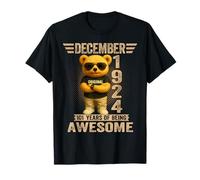 101 Años Diciembre 1924 Oso De Peluche 101 Cumpleaños Mujer Camiseta