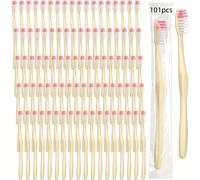 101 cepillos de dientes desechables, individualmente, con cerdas manuales. Cepillo de dientes de viaje adecuado para viajes, sin hogar, habitaciones de hotel, camping y oficinas
