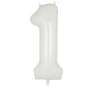 101 CM Grande Blanco Número 1 Foil Globo Mylar Gigante Niña Helio Globos Suministros de Decoración de Fiesta de Cumpleaños Bebé