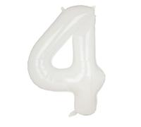 101 CM Grande Blanco Número 4 Foil Globo Mylar Gigante Niña Helio Globos Suministros de Decoración de Fiesta de Cumpleaños Bebé