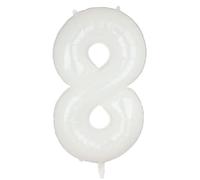 101 CM Grande Blanco Número 8 Foil Globo Mylar Gigante Niña Helio Globos Suministros de Decoración de Fiesta de Cumpleaños Bebé