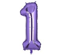101 CM Grande Morado Número 1 Foil Globo Mylar Gigante Niña Helio Globos Suministros de Decoración de Fiesta de Cumpleaños Bebé