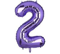 101 CM Grande Morado Número 2 Foil Globo Mylar Gigante Niña Helio Globos Suministros de Decoración de Fiesta de Cumpleaños Bebé