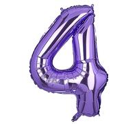 101 CM Grande Morado Número 4 Foil Globo Mylar Gigante Niña Helio Globos Suministros de Decoración de Fiesta de Cumpleaños Bebé