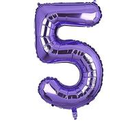 101 CM Grande Morado Número 5 Foil Globo Mylar Gigante Niña Helio Globos Suministros de Decoración de Fiesta de Cumpleaños Bebé
