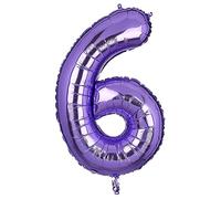 101 CM Grande Morado Número 6 Foil Globo Mylar Gigante Niña Helio Globos Suministros de Decoración de Fiesta de Cumpleaños Bebé