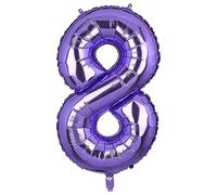 101 CM Grande Morado Número 8 Foil Globo Mylar Gigante Niña Helio Globos Suministros de Decoración de Fiesta de Cumpleaños Bebé