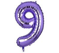 101 CM Grande Morado Número 9 Foil Globo Mylar Gigante Niña Helio Globos Suministros de Decoración de Fiesta de Cumpleaños Bebé