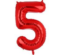 101 CM Grande Rojo Número 5 Foil Globo Mylar Gigante Niña Helio Globos Suministros de Decoración de Fiesta de Cumpleaños Bebé