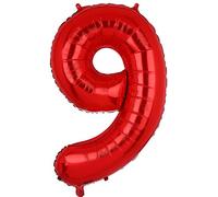 101 CM Grande Rojo Número 9 Foil Globo Mylar Gigante Niña Helio Globos Suministros de Decoración de Fiesta de Cumpleaños Bebé
