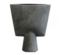 101 Copenhagen W0724] [W0724] [BR] Jarrón Sphere Triangle, mini, gris oscuro, 22 cm de alto x 7,5 cm de ancho x 20 cm de largo