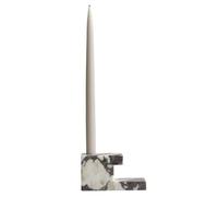 101 Copenhagen [W0724] [W0724] Brick Candle Holder, Low - Calacatta - Calacatta, L14 x W5 x H7,5 -