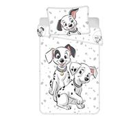 101 Dálmatas Funda Nórdica Bebé 100x135 + Funda Almohada 40x60 Algodón | Ropa de cama bebé reversible | Algodón natural suave transpirable | Disney | 0-3 | Cuna | Regalo | Lavable a máquina