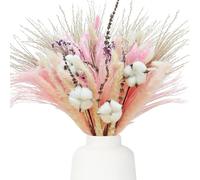 101 Piezas Flores Secas Rosa,Eucalipto Preservado,33-43 cm,Decoracion Hogar,Decoracion Boda,Hierba de La Pampa,Ramo de Flores Secas,Decoracion Habitacion,Pampas Secas Decoracion,Decoraciones Boho