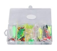 101 Piezas Kit de señuelos de Pesca cebos Duros Suaves de Metal Lentejuelas truenos de Pesca de Frases con Caja de Almacenamiento Capa de Agua Completa