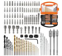 101 Piezas Set de brocas y puntas de atornillar, Juego de Brocas Helicoidales de Acero HSS 4241 con Dureza HRC63-65 para Metal y Madera Incluye Accesorios y Maletín de Almacenamiento