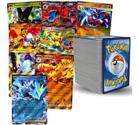 101 Pokémon Cards English - 10 Holo & Reverse Holo + 90 Common and Uncommon + 1 Guaranteed Ultra Rare EX Oro V - Auténtico Original Cards - Random Bulk Lot for Collectors and Gift