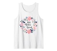 101 Years Loved 101th Birthday Floral 101 Year Old Men Women Camiseta sin Mangas