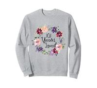 101 Years Loved Floral 101th Birthday Women 101 Years Loved Sudadera
