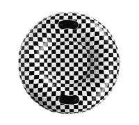 101cm Bandera a Cuadros Blanca y Negra Tubo de Nieve para Niños y Adultos, PVC Resistente al Frío Inflable Trineo de Nieve con Asas Elevadas Artículos para Trineos Invierno Al Aire Libre