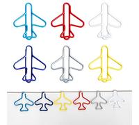 102 clips de papel, forma de avión, metal, vinilo, papel, marcapáginas colorido, creativo, gracioso, material de oficina para libros, fotos, póster para niños y estudiantes