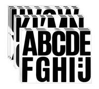 102 pegatinas de letras de 9 hojas de 10,16 cm, pegatinas de letras grandes, letras para pegar pegatinas de letras de vinilo, letras autoadhesivas para buzón, pizarras de póster (negro)