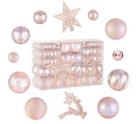 102 Piezas Bolas de Navidad Oro Rosa Bolas Arbol de Navidad,Adornos Arbol Navidad,Decoracion Arbol Navidad Pack Bolas Navidad Bolas de Navidad de Plástico