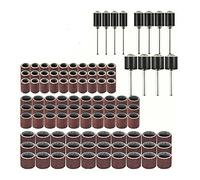 102 Piezas Rotatorio Abrasivo Anillo de Lijado Herramienta de Pulido de Pulido 12 Piezas Kit de Tambor + 90 Piezas Bandas de Lijado para Herramientas Rotativas Amoladora Taladros Lijado de Superficies